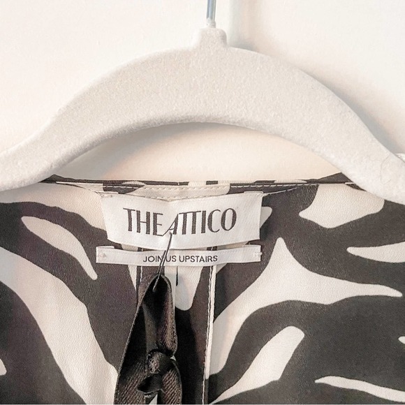 NEW THE ATTICO PAT ZEBRA PRINT MINI DRESS - Picture 9 of 14